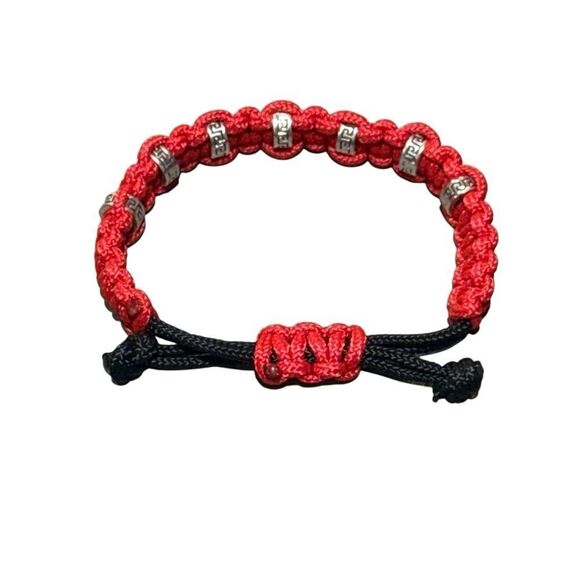 Handmade paracord bracelet with Egyptian style metal beads - Picture 4 of 6